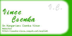 vince csenka business card